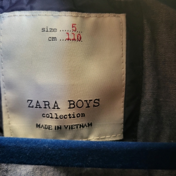 Zara Boys Navy Blue Quilted Jacket Size 5 - Picture 7 of 7
